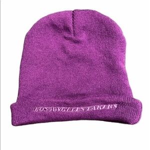 Lakers Los Angeles Embroidered Beanie Hat Purple